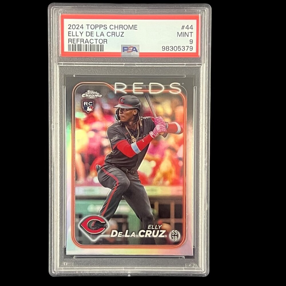 Graded Elly De La Cruz 2024 Topps Chrome Refractor #44 | Rookie Card | PSA 9